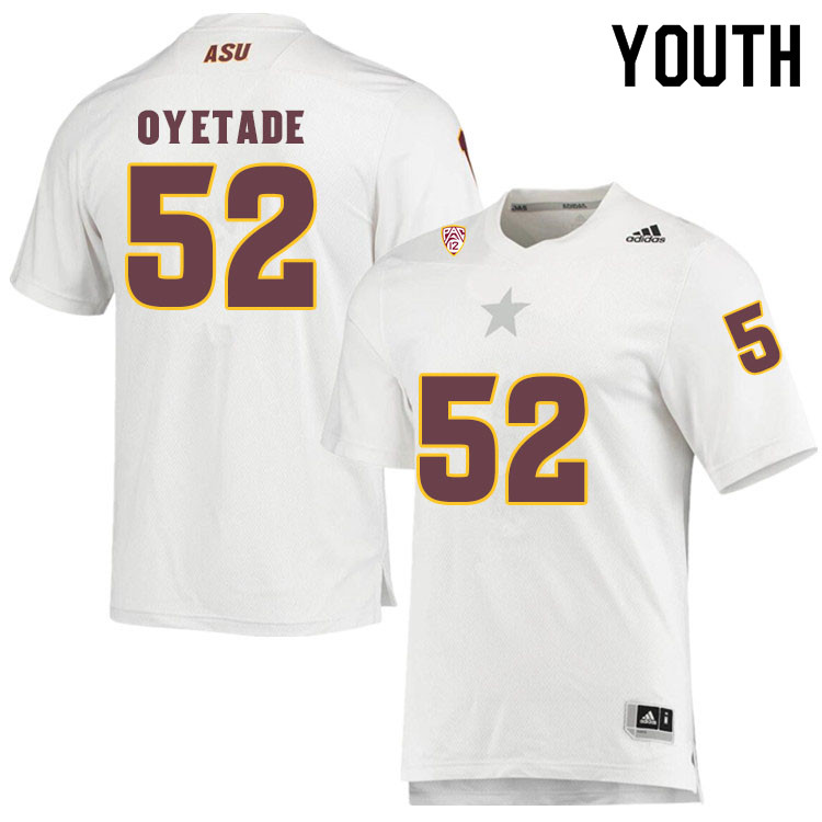 Youth #52 Ezra OyetadeArizona State Sun Devils College Football Jerseys Sale-White - Click Image to Close